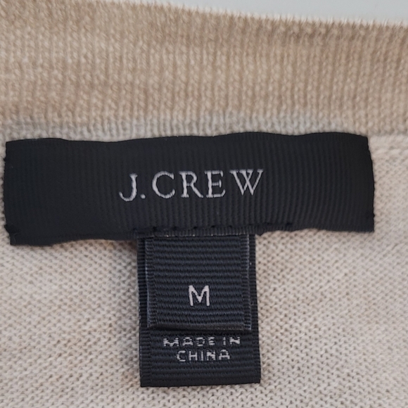 J Crew Merino Wool Floral Silk Panel 3/4 Sleeve Lightweight Sweater Top - Size M - Picture 11 of 14